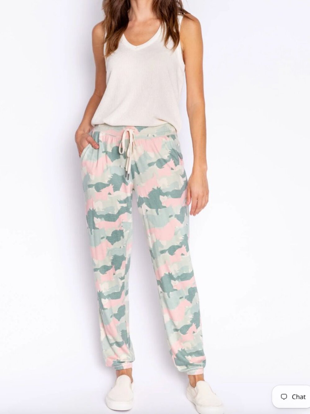 P.J. Salvage Pajama Set Women's Size L camo comfy cozy 2 piece set